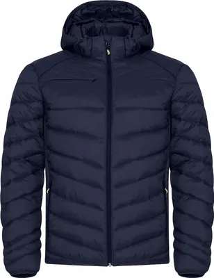 Produktbild von Clique Jacke Idaho Junior aus recyceltem Polyamid mit daunenähnlicher Wattierung, abnehmbarer Kapuze und 3 Reißverschlusstaschen