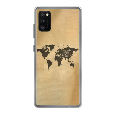 Produktbild von MuchoWow® Handyhülle Schutzhülle Hülle für Samsung Galaxy A41 Weltkarte - Karte - Sprichwörter Silikon Softcase Handy Hülle - Mobiltelefon