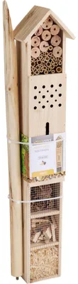 Produktbild von Insektenhotel Pilaar - Holz - naturbelassen - 14 x 10 x 81 cm - Bienenhotel / Insektenhaus