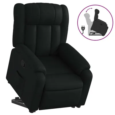 Produktbild von vidaXL Relaxsessel mit Aufstehhilfe Schwarz Kunstleder
