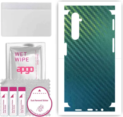 Produktbild von apgo Rückseite + Seiten Schutzfolie, Skin, kompatibel mit Realme 6, Hinten Displayschutzfolie aus Vinylfolie, kratzfest, einfache Montage - Kohlenstoff-Chamäleon CAKA1