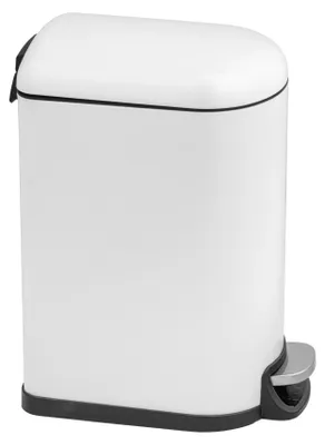 Produktbild von SCHÖNER WOHNEN-Kollektion Treteimer Mod. LARA 10L Küchenabfalleimer mit Easy-Close Mechanik leiser Mülleimer Abfallsammler aus Metall/Kunststoff Weiß/Schwarz 31x39x18 cm