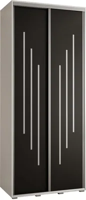 Produktbild von MEBLE KRYSPOL Davos 8 Schrank, zwei Türen - 235,2x100x45 cm - Weiß Schwarz Silber