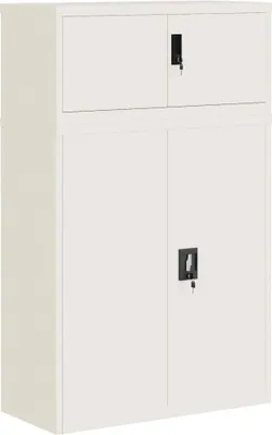 Obrázok produktu pre vidaXL Skriňa na dokumenty Biela 90x40x145 cm Oceľ