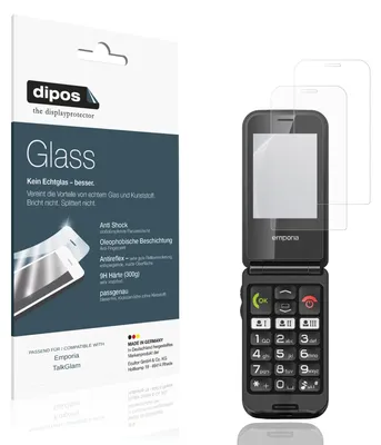 Produktbild von 2x Schutzfolie für Emporia TalkGlam matt - Anti-Shock 9H Folie dipos Glass Kunststoffglas