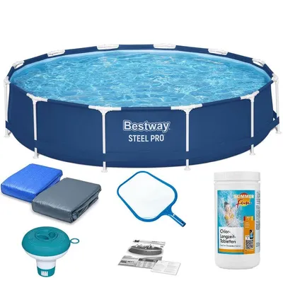 Produktbild von BESTWAY 6 in 1 Steel Pro Frame Pool Schwimmbecken Gartenpool Garten 366x76 56706