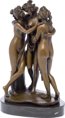 Produktbild von Bronzeskulptur drei Grazien nach Canova erotische Kunst 32cm Bronze sculpture