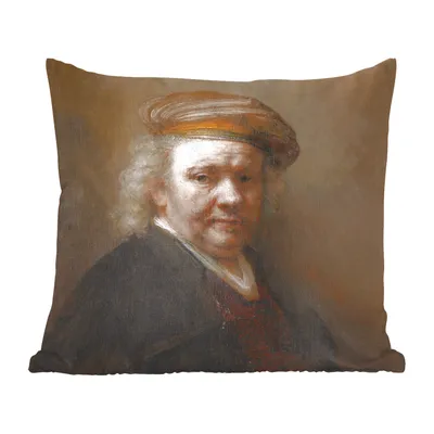 Obrázek produktu pro MuchoWow® Dekorační polštář Polštář na pohovku Dekorační polštář do obývacího pokoje 60x60 Autoportrét - obraz, Rembrandt van Rijn