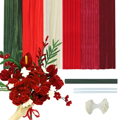 Pfeifenreiniger-Set, 300 Stück, 30 cm, 6 Farben, Chenilledraht, Basteln