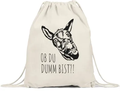Produktbild von Ob du dumm bist?! Turnbeutel Büro Geschenk Sarkasmus Mitarbeiter Chef Kollegen Esel