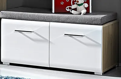 Zdjęcie produktu dla Sitzbank >Allison< in Weiß aus MDF - 84x37x40cm (BxHxT)