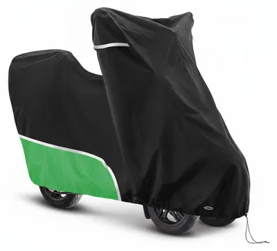 Image de Housse d'extérieur pour moto - avec housse de protection, imperméable et résistante à l'hiver, tissu Oxford 420D, adaptée aux modèles Piaggio MP3 250/310/300/350/400/500/530 (verte)