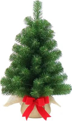 Produktbild von artplants.de Mini Weihnachtsbaum WARSCHAU, gün, Jutesack, 60cm, Ø 40cm - Künstlicher Christbaum