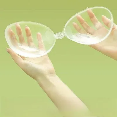 Produktbild von Silikon-BH – 1x dick – C-Cup – Herausnehmbare Klebepads – Push-up-Silikon-Brustvergrößerungspads – Für Bademode und Bikinis – Komfortable Polsterung – Unsichtbar und waschbar – Damen