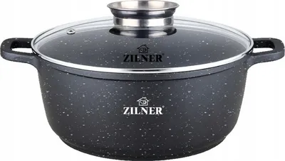 Obrázok produktu pre Zilner, hrniec 4,5 l, priemer 24 cm, nepriľnavý povrch, sklenená pokrievka, vhodný pre všetky typy sporákov, indukcia ZL-9005