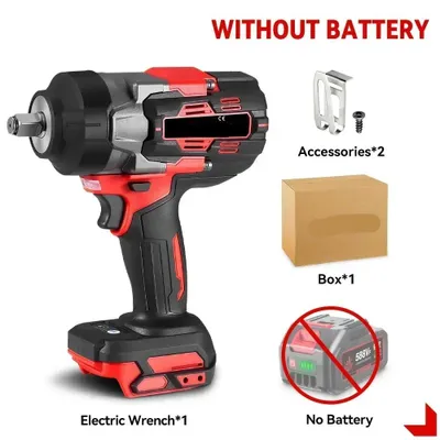 Image de Clé à chocs sans fil - avec batterie - Visseuse à chocs - Moteur sans balais - 2800 Nm - Sans fil - 1/2 pouce - Électrique