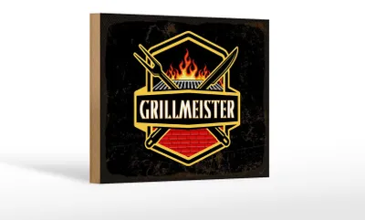 Produktbild von Holzschild Spruch 18x12 cm Grillmeister Dekoration