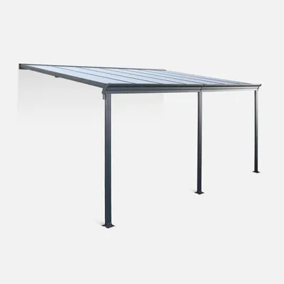 Immagine prodotto di Pergola a parete struttura in alluminio 3x4 m  con grondaia, Antracite