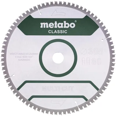 Produktbild von Metabo Sägeblatt multi cut - classic, 305x30 Z80 FZ/TZ 5°neg