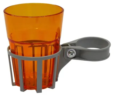 Image de ANGERER : Porte-gobelets pour balancelle Hollywood, couleur argent, gobelets orange