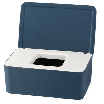 Produktbild von Feuchttücher Box mit Deckel,Staubdicht Taschentuchbox,Servietten Aufbewahrungskoffer,Taschentuchspender für Zuhause Büro Auto(Blau)