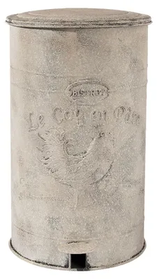 Immagine prodotto di Cestino a pedale Clayre & Eef 12000 ml Bianco Ferro Pollo