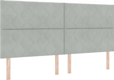 Image de Tête de lit vidaXL gris clair 200 cm velours