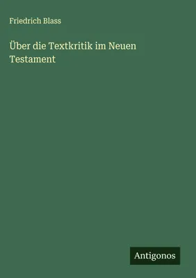 Produktbild von Über die Textkritik im Neuen Testament