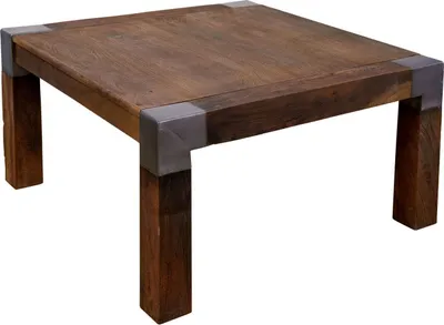Image de MASSIVMOEBEL24 | Table basse 85x85 Manguier laqué Brun AMSTERDAM #19