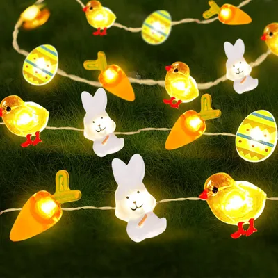 LED-Lichterkette 6 m, 60 warmweiße LEDs, Osterdeko