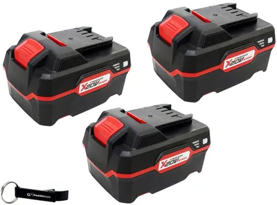 Produktbild von PARKSIDE® Akku 20 V / 4 Ah (3 Stück) - ohne Ladegerät + HEADNMORE® Zimmermannsbleistift, 1m Zollstock & Schlüsselanhänger