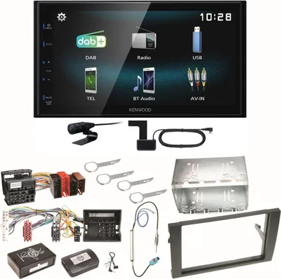 Produktbild von Kenwood DMX-125DAB Bluetooth USB MP3 DAB+ Einbauset für Audi A4 B6 B7 Seat Exeo