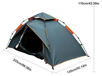 Produktbild von Automatisches Trekkingzelt - Schnellöffnung - Doppelschichtig für 2 Personen - Ein Schlafraum - TPU-Nylon - Fiberglasstangen