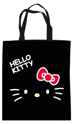 Obrázek produktu pro Černá plátěná taška Hello Kitty, nákupní taška 44 cm