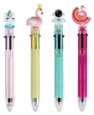 Produktbild von Clairefontaine Kugelschreiber Set, 6 Stifte in verschiedenen Farben, mit Topper