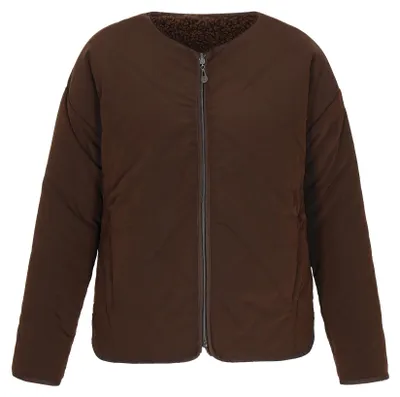 Produktbild von Damen Wendbare Jacke, Braun, Gr. XS, lockere Passform, mit Brusttasche und überschnittenen Schultern