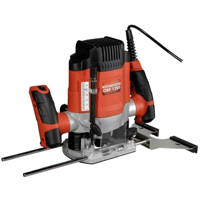 A woodworking router on a white background.
