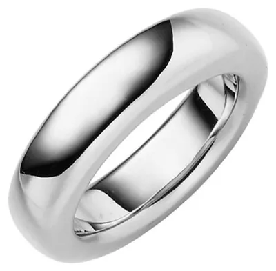 Produktbild von Ring aus 585 Gold Weißgold Breite 6mm glänzend schlicht Fingerring Goldring Innenumfang 58mm Ø18.5mm