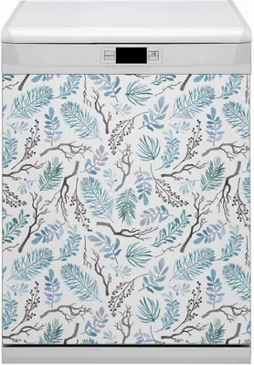 Produktbild von Magnet Folie für Geschirrspüler Küche Magnetmatte 60x80 cm  Nachbildung Geschirrspüle  - Blätter und Zweige