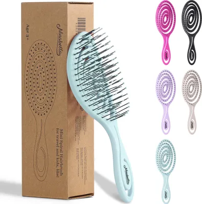 Produktbild von Ninabella Mini Haarbürste ohne Ziepen - Bürste für Reisen - Entwirrbürste für trockenes und nasses Haar - Detangler Bürste - Extensions Bürste - Hair