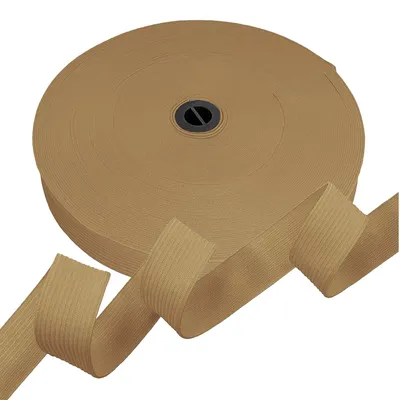 25m Gummiband Gummilitze 20mm flach gestrickt Stretch Elastisch beige