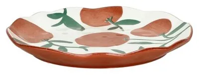 Produktbild von Pomax Mykonos Dessertteller aus Porzellan, Rostbraun, Ø 20,3 x H 2 cm