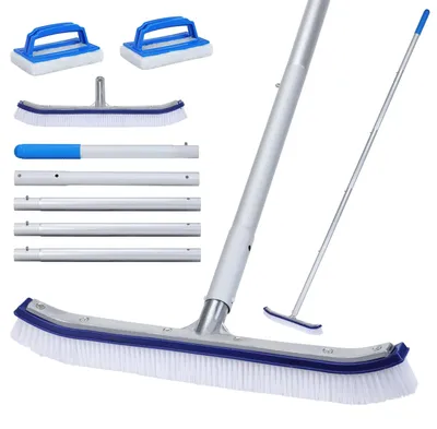 Image de Brosse de piscine avec manche réglable pour un nettoyage facile