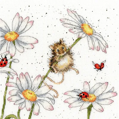 Obrázek produktu pro Výšivací sada "Daisy Mouse" od Bothy Threads, rozměry 26x26 cm, kód xhd80, včetně výkresového vzoru