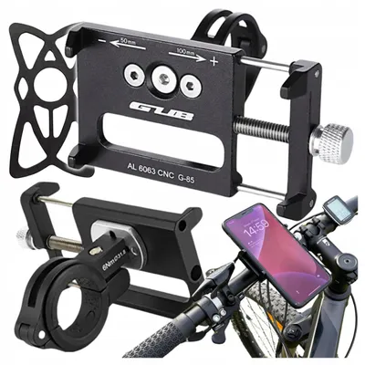 Immagine prodotto di Porta telefono da bicicletta in metallo GUB G85 5cm-10cm nero