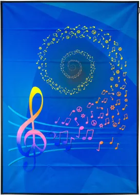 Produktbild von PSYWORK Schwarzlicht Stoffposter Neon "Psychedelic Harmony", 1,0x1,4m