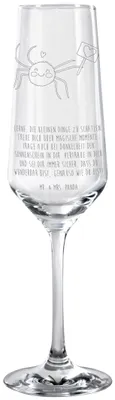 Produktbild von Mr. & Mrs. Panda Glas Spinne Agathe Motivation - Transparent - Geschenk, Champagnerglas, Glück, Vertrauen, Sektglas, graviert, Dankeschön, Liebe, mit Gravur, Sektflöte
