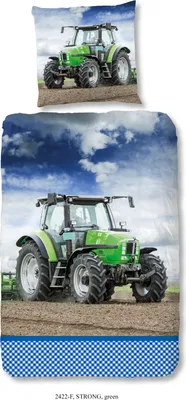 Produktbild von Good Morning Kinder Bettwäsche Traktor - 135x200 cm - Flanell/ Biber