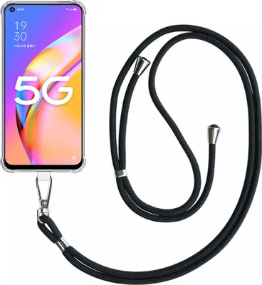 Obrázok produktu pre Puzdro na telefón vhodné pre Oppo A93 5G Transparent Shockproof s odnímateľným univerzálnym káblom na telefón - zadný kryt puzdra Silikónové ShockProof so šnúrkou - Smartphonics