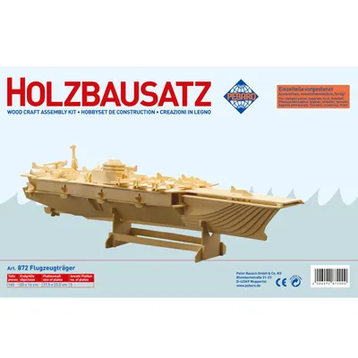 Produktbild von Pebaro Holzbausatz Flugzeugträger 872, Holzkonstruktion, Sperrholz